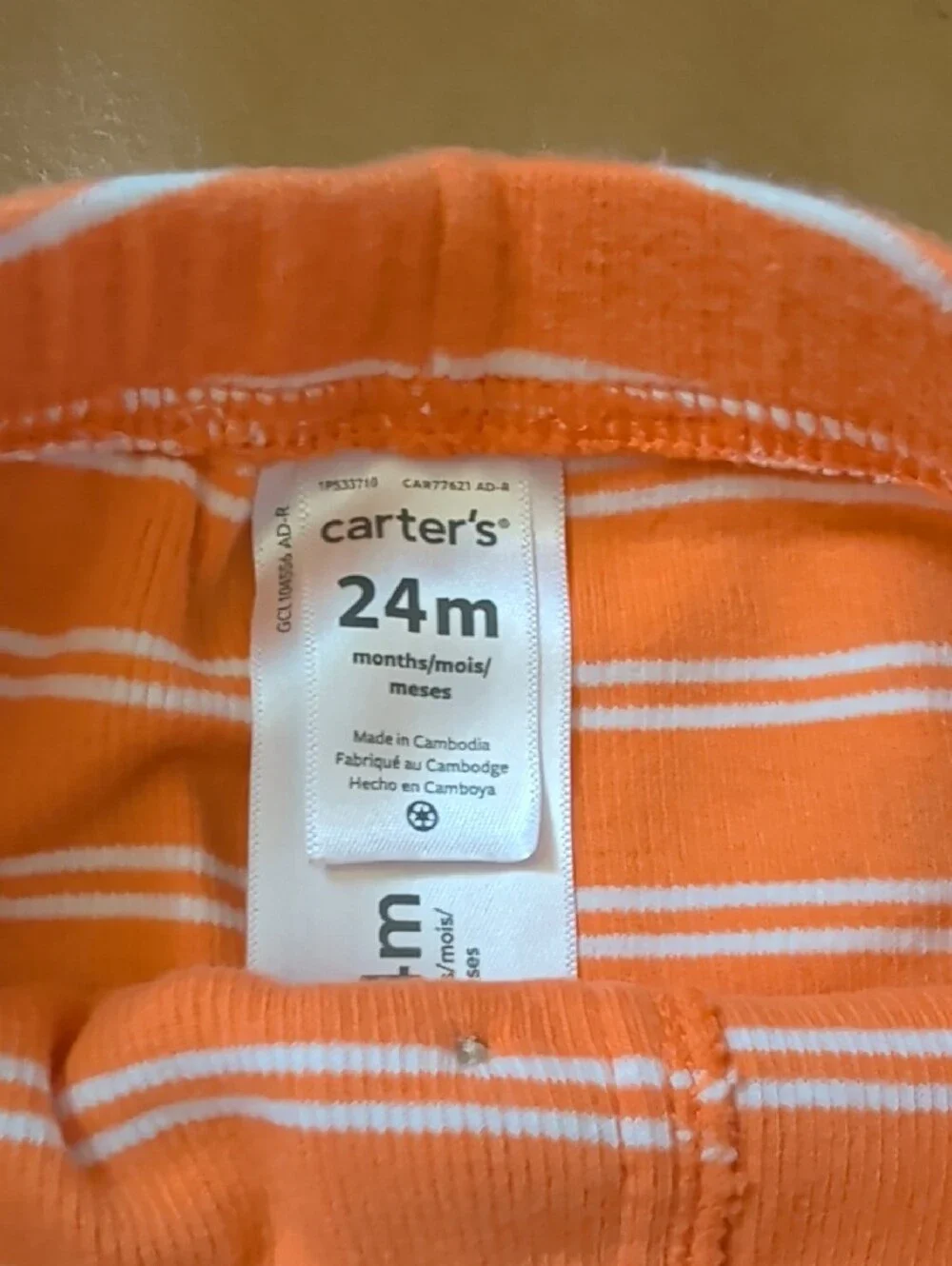 Carter's Orange and White Stripe Long-Sleeve And Pants Outfit - Little Monster